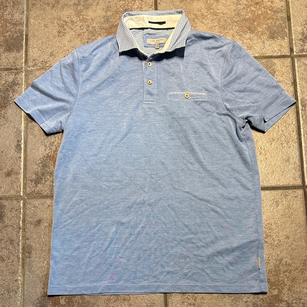 Ted Baker London Blue Men's Polo Shirt Size 3 [M]